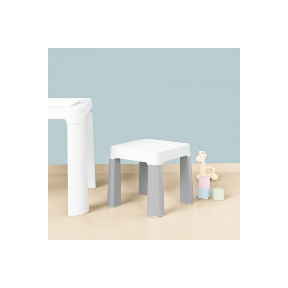 Дитячий табурет 0860TXK сіро-білий, до 75 кг 32 х 32 х 28 см - Зображення 5