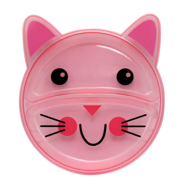 Дитяча секційна тарілочка "Кіт" 6000_кіт_рожевий