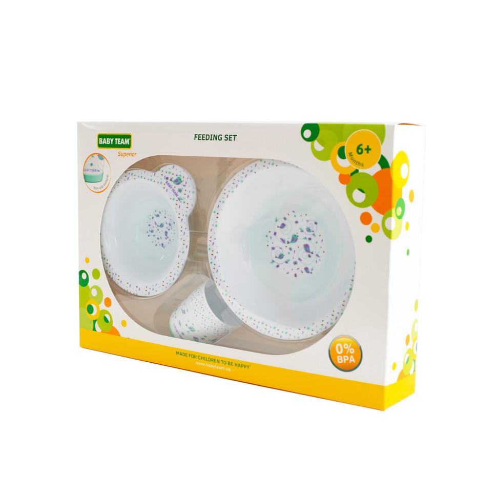 Дитячий набір для годування 6093 (тарілка, миска, чашка) - Зображення 2