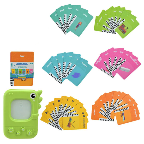 Картковий пристрій "Динозаврик" PL-724-01, 96 учбових карток по 6 темам