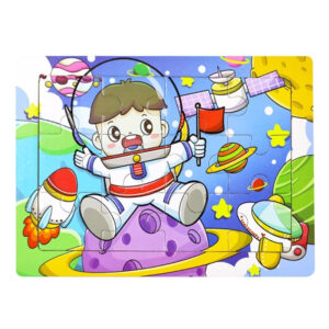 Дитячий дерев'яний пазл-вкладиш "Космонавт" MD 1343-5, 12 елементів 15 х 11 х 0,4 см