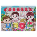 Дитячий дерев'яний пазл-вкладиш "Суботник" MD 1343-18, 12 елементів 15 х 11 х 0,4 см