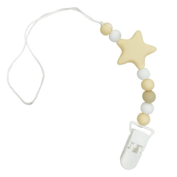 Ланцюжок для пустушки "Зірка" MGZ-0512(Biege) силіконовий