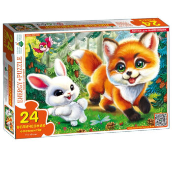 Дитячий пазл "Лисеня та Зайченя" Енергія Плюс 88342, 24 великих елемента