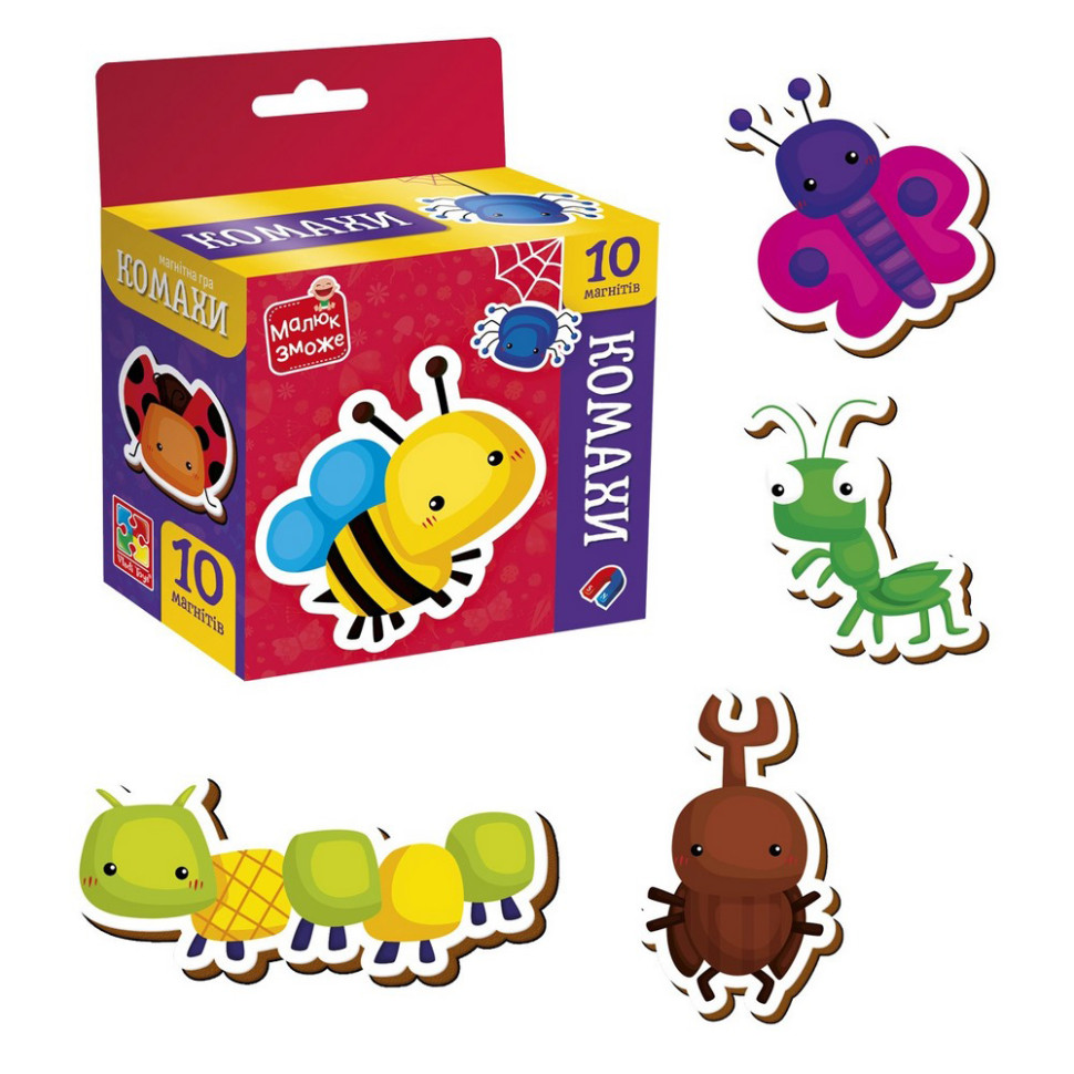 Дитячий набір магнітів "Комахи" VT3106-32, 10 магнітів - Зображення 2
