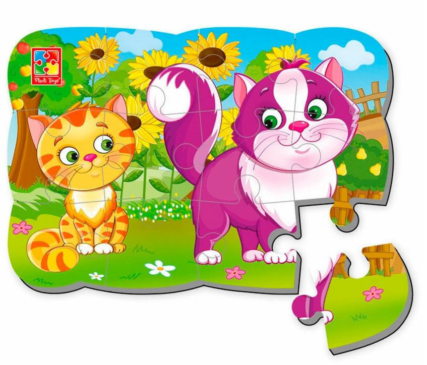 Дитячі пазли на магніті "Котики" А5 VT3205-73, 12 елементів