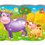 Дитячі пазли на магніті "Корова і теля" А5 VT3205-74, 12 елементів