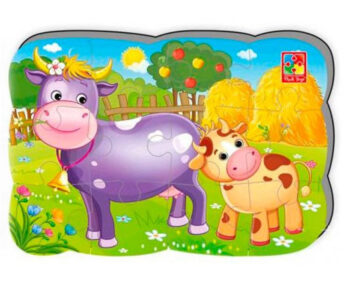 Дитячі пазли на магніті "Корова і теля" А5 VT3205-74, 12 елементів