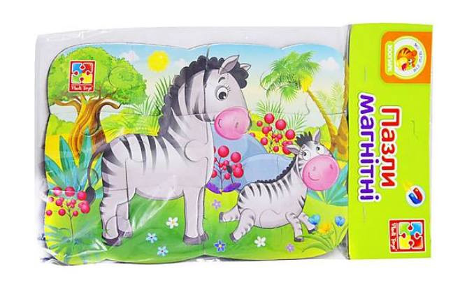 Дитячі пазли на магніті "Зебри" А5 VT3205-75, 12 елементів