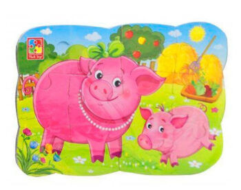 Дитячі пазли на магніті "Свиня і порося" А5 VT3205-77, 12 елементів