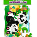 Дитячі пазли на магніті "Пандочки" А5 VT3205-80, 12 елементів
