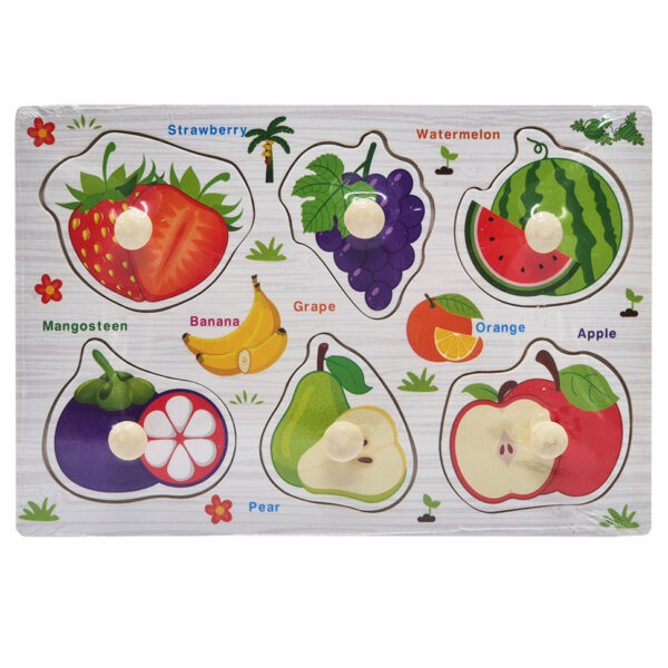 Дерев'яний пазл-вкладиш Фрукти та ягоди 73239-8 назви англійською мовою