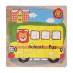 Дерев'яний пазл-вкладиш Шкільний автобус 73260-5, 16 деталей