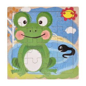 Дерев'яний пазл-вкладиш Жабка на ставку 73260-20, 16 деталей