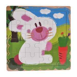 Дерев'яний пазл-вкладиш Кролик з морквою 73260-21, 16 деталей