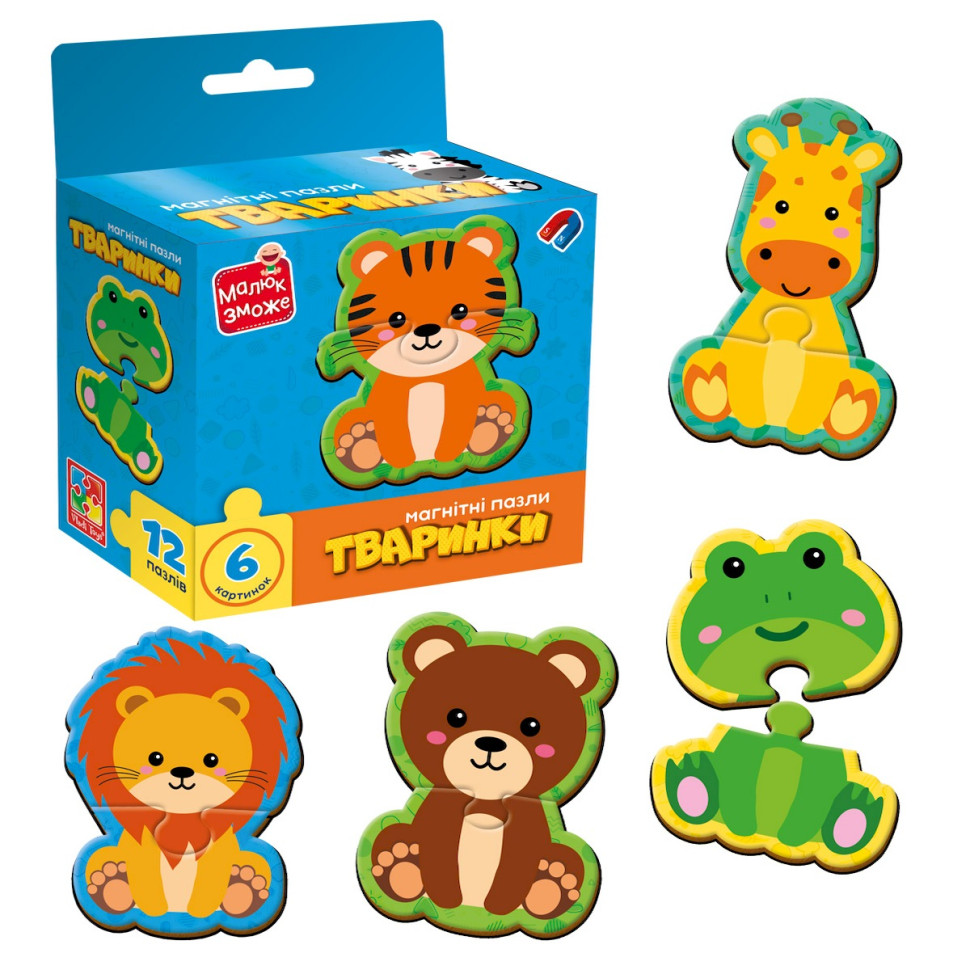 Дитячі магнітні пазли "Тваринки" VT1733-04, 6 картинок - Зображення 2