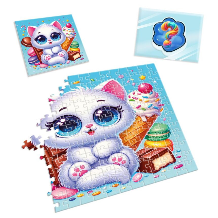 Дитячі пазли з сюрпризом "Біле кошенятко" VT 8030-03, 180 деталей - Зображення 3