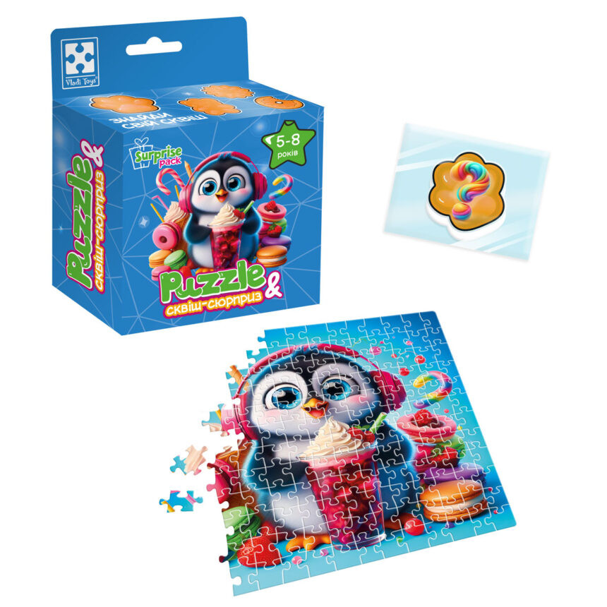 Дитячі пазли з сюрпризом "Пінгвінчик" VT8030-06, 180 деталей - Зображення 2