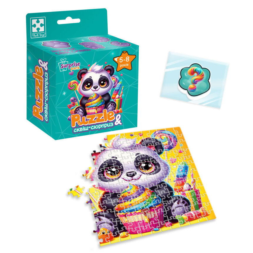 Дитячі пазли з сюрпризом "Панда" VT8030-08, 180 деталей - Зображення 2