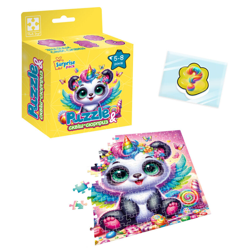 Дитячі пазли з сюрпризом "Панда-єдиноріжка" VT 8030-09, 180 деталей - Зображення 2
