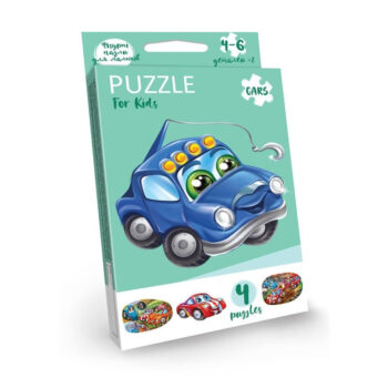 Дитячі розвиваючі пазли "Puzzle For Kids" PFK-05-12, 2 картинки  Машинка синя