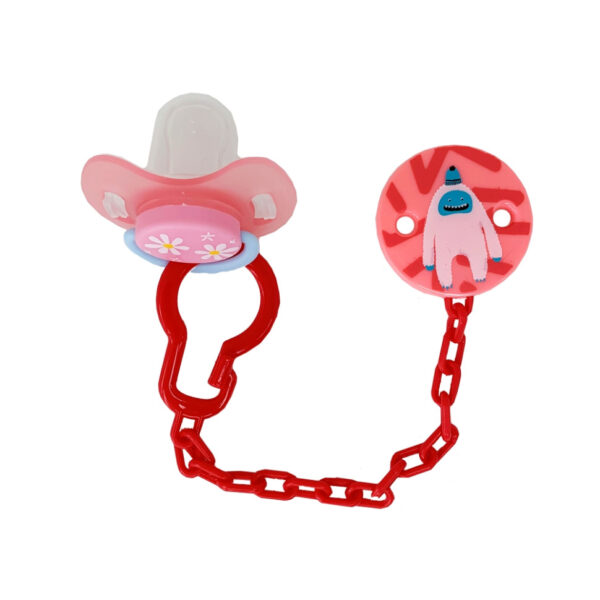 Дитячий набір Ланцюжок з пустушкою MGZ-0502(Red) з кришкою