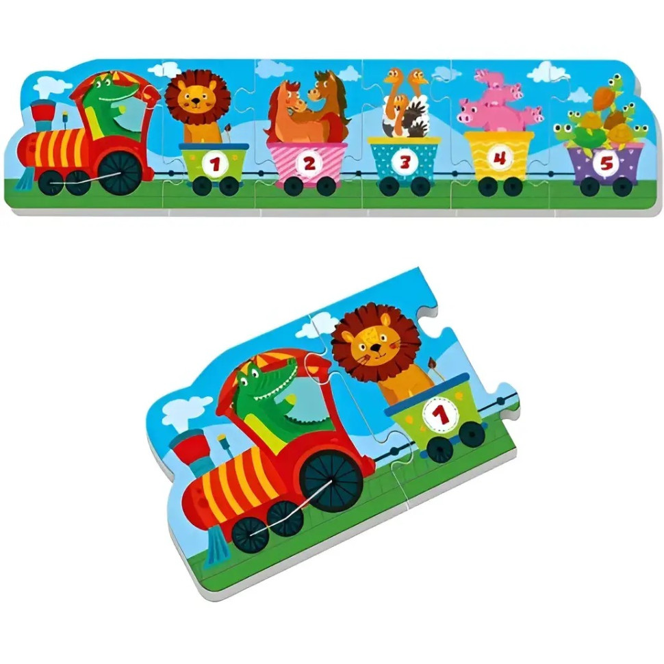 М'які розвиваючі бебі пазли "Веселий потяг" VT1106-95, 6 пазлів - Зображення 2