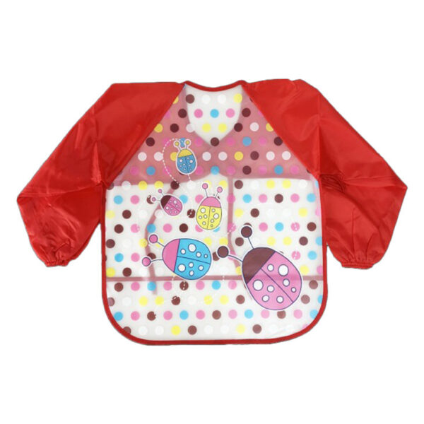 Слинявчик з рукавами "Сонечка" MGZ-0610-2 червоний, клейончатий, на зав`язках